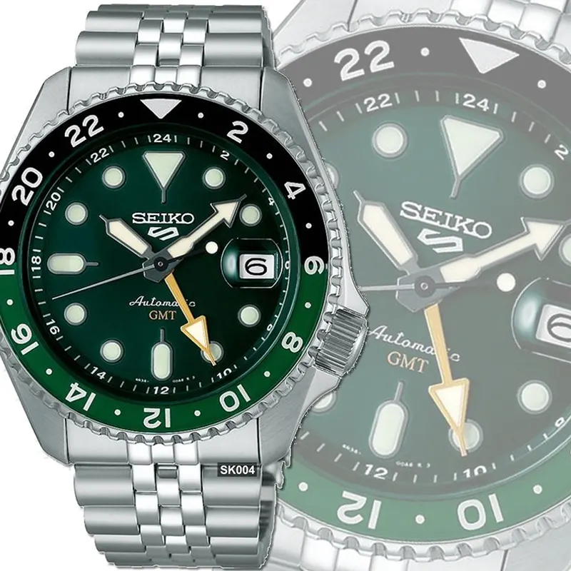 Seiko 5 Sports GMT SKX Green Dial Automatic Men’s Watch- SSK035K